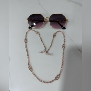 Valentino Sunglasses pink lens with gold frame